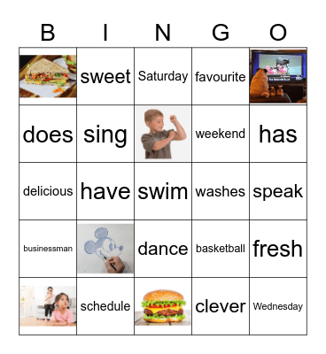 五年级单词训练 Bingo Card