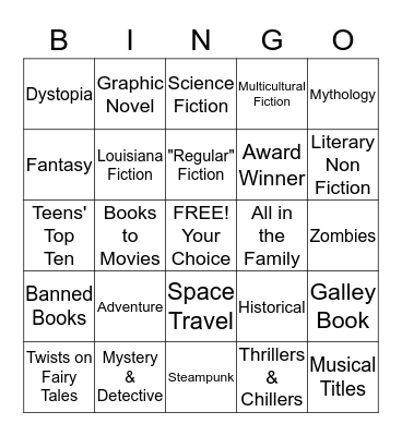 MCA Book Bingo          Bingo Card