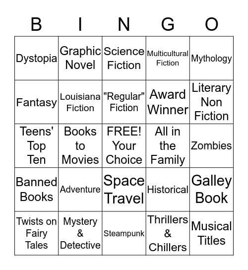 MCA Book Bingo          Bingo Card