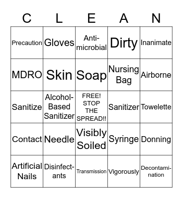 Prevent and Control Infections in Home Care Bingo Card