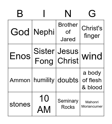 Ether 3 Bingo Card