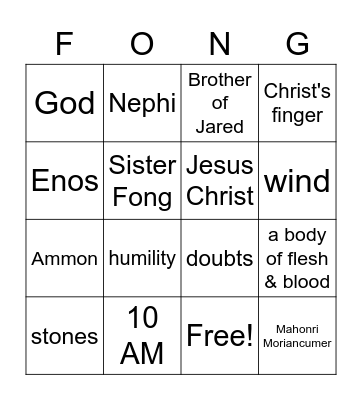 Ether 3 Bingo Card