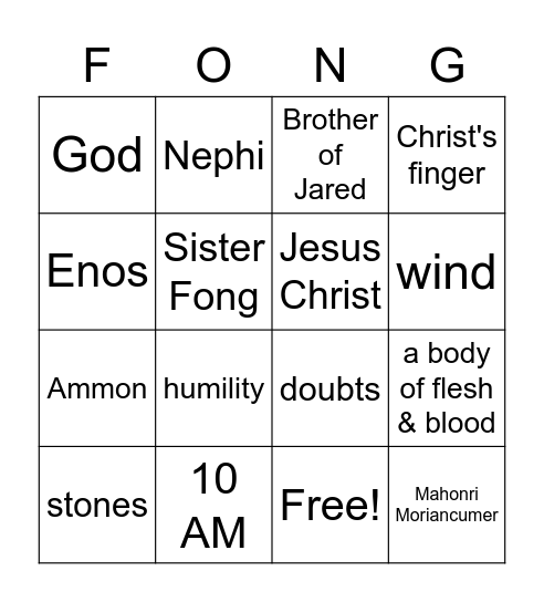 Ether 3 Bingo Card