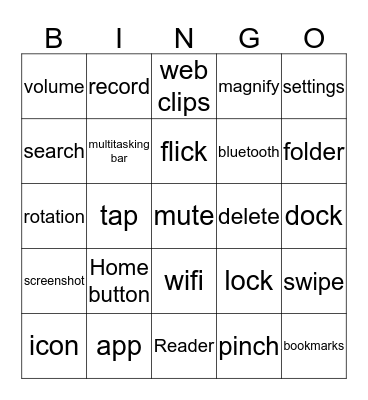 I Know My iPad Bingo Card