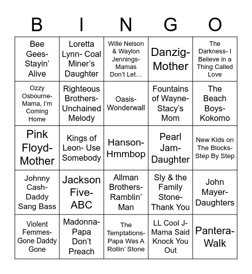 Total-Quiz.com Presents Radio Bingo: Family Ties Bingo Card