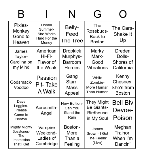 Total-Quiz.com Presents Radio Bingo: Beantown Bingo Card