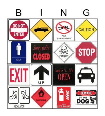 SURVIVAL SIGNS & SYMBOLS Bingo Card