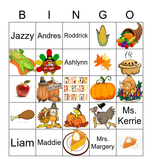 THANKSGIVING Bingo Card