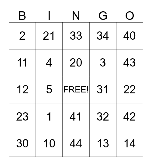 Christapher Allen Bingo Card