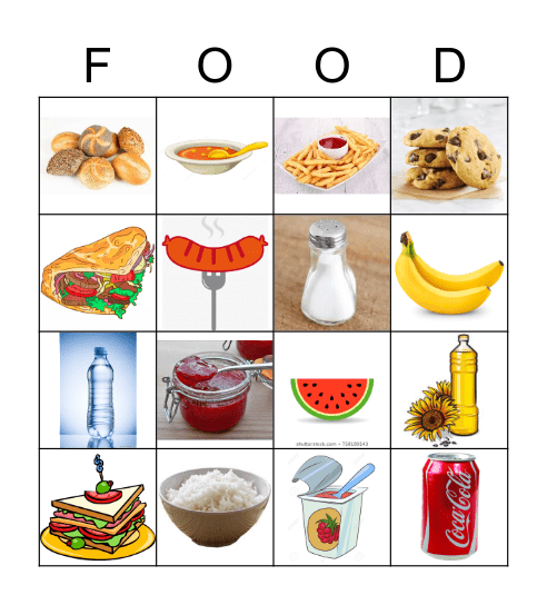 FOOD Bingo Card