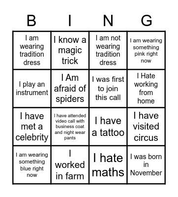 Bingo Card