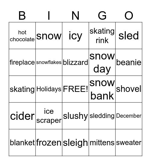 Document Imaging Winter Bingo! Bingo Card