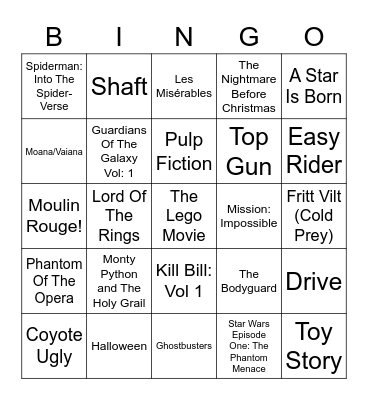 Film Sountracks Round 2! Bingo Card
