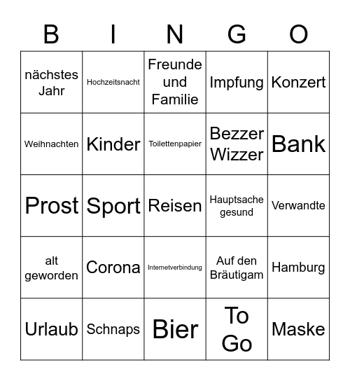 JAN JGA Bingo Card