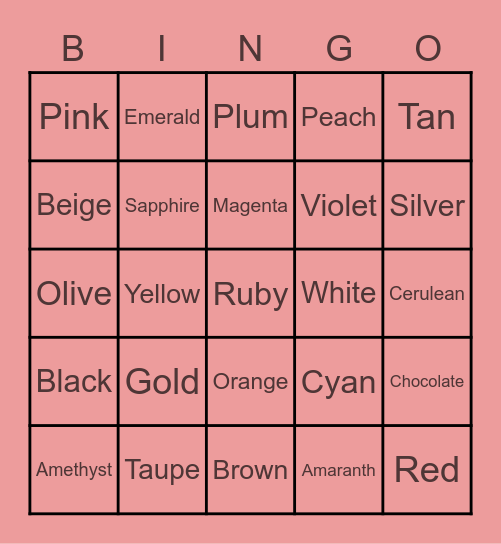 Nini's Bingo Card
