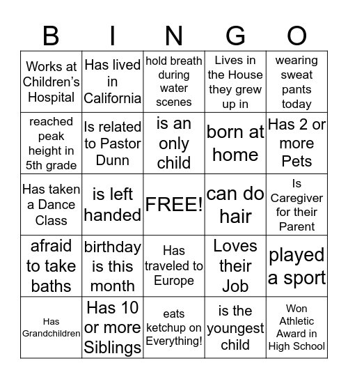 FAI WOMEN's ICEBREAKER Bingo Card