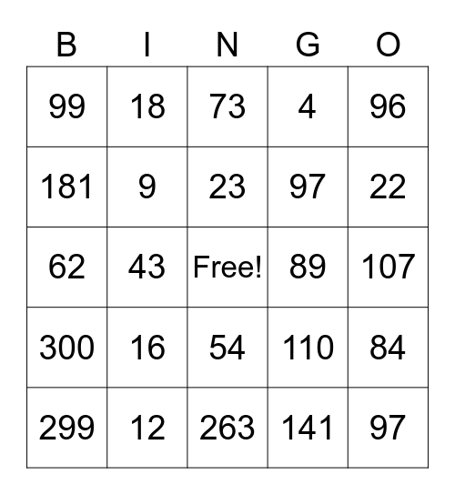 St. Mary’s Bingo Card