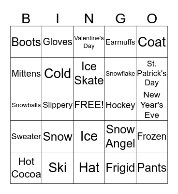 Winter  Bingo Card