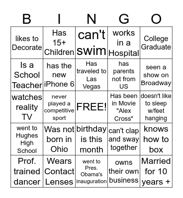 FAI Women's Ice Breaker! Bingo Card