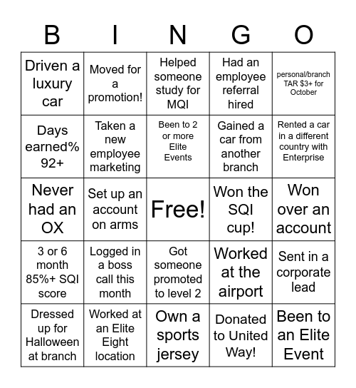 WIL BINGO! Bingo Card