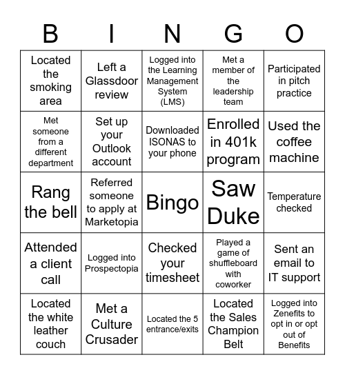 Marketopia Bingo Card