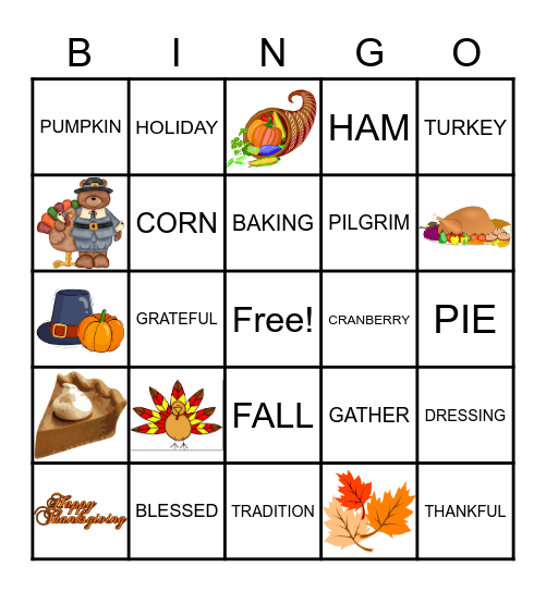Happy Thanksgiving Bingo Card