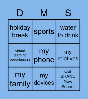 I am Thankful for Bingo Card