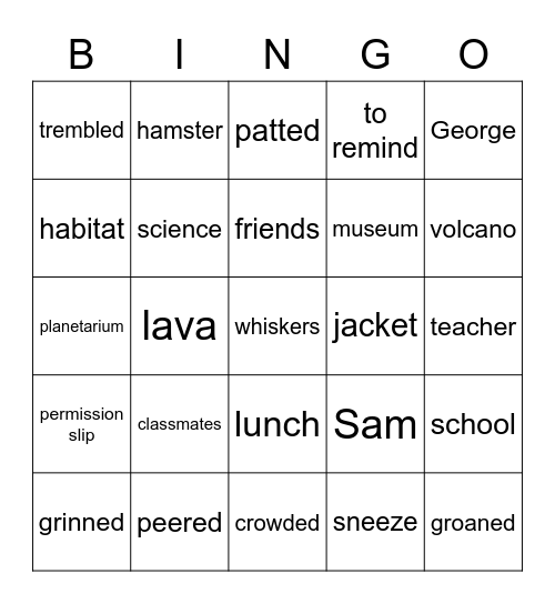 The Best Seat in Second Grade Bingo Card