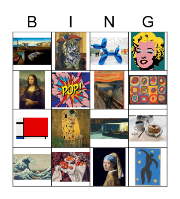 FAMOUS ARTWORK BINGO Card