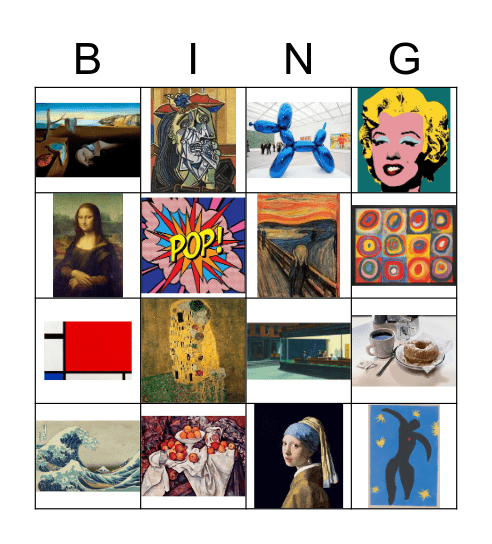 FAMOUS ARTWORK BINGO Card