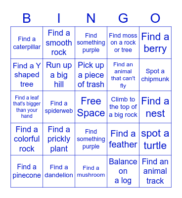 Nature Bingo! Bingo Card