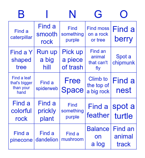 Nature Bingo! Bingo Card