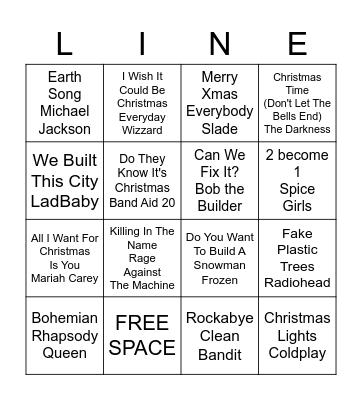 ROCK 'N' ROLLIN' AROUND THE CHRISTMAS TREE Bingo Card