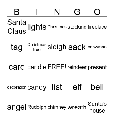 CHRISTMAS BINGO Card