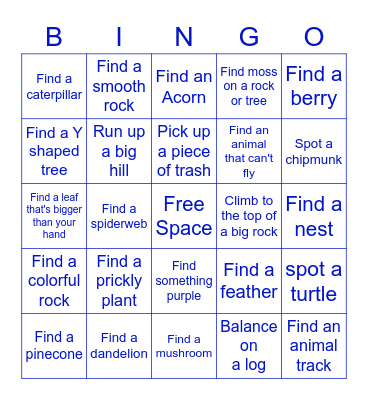 Nature Bingo! Bingo Card