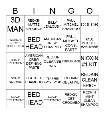 STYLIST PRODUCT BINGO!! Bingo Card