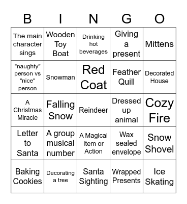 Christmas Movie Bingo Card