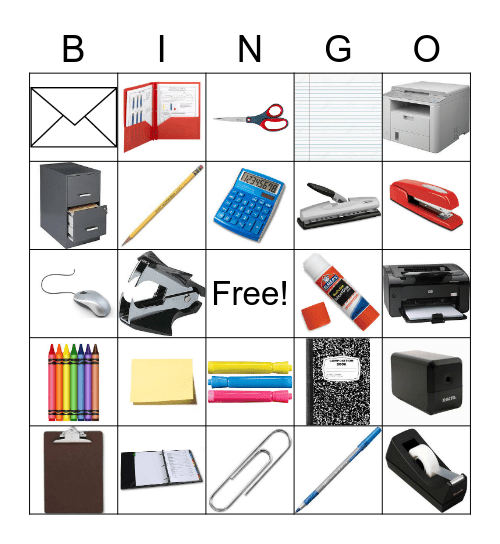 Office Supply Bingo Card