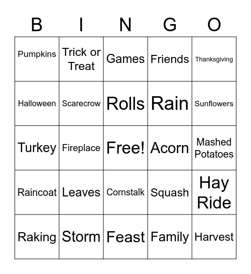 FALL BINGO Card