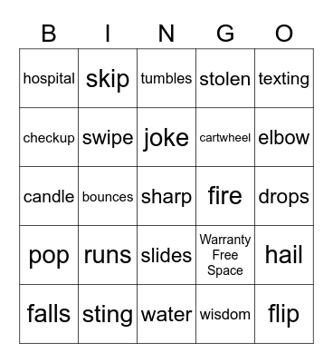 Risk Bingo Card