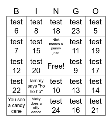 DS Holiday Party Bingo Game Bingo Card