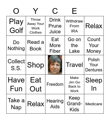 RETIREMENT Bingo Card
