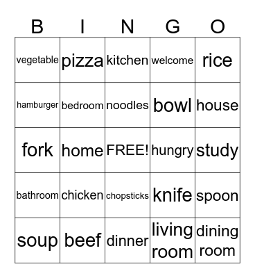 FOOD AND DRINKS Bingo Card