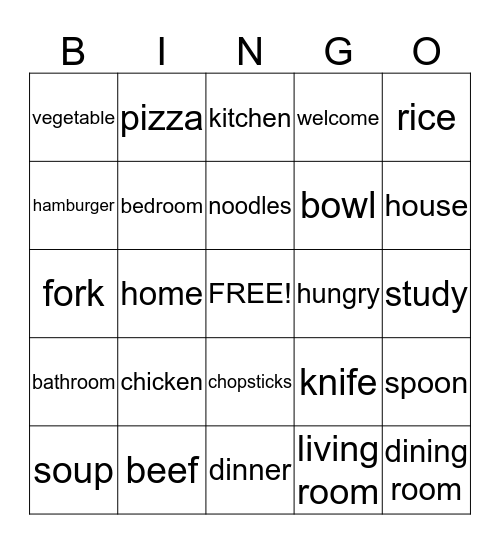 FOOD AND DRINKS Bingo Card