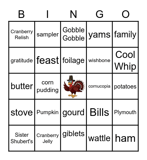 Thanksgiving Family Bingo Card