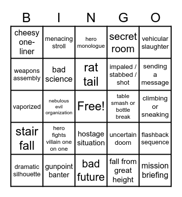 B-Movie Bingo Card