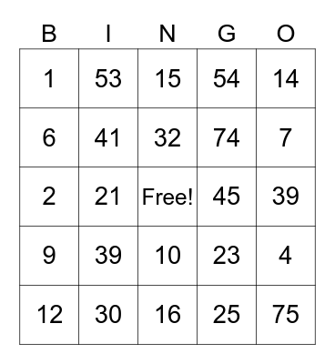 Jacob Bruemmer BINGO Card