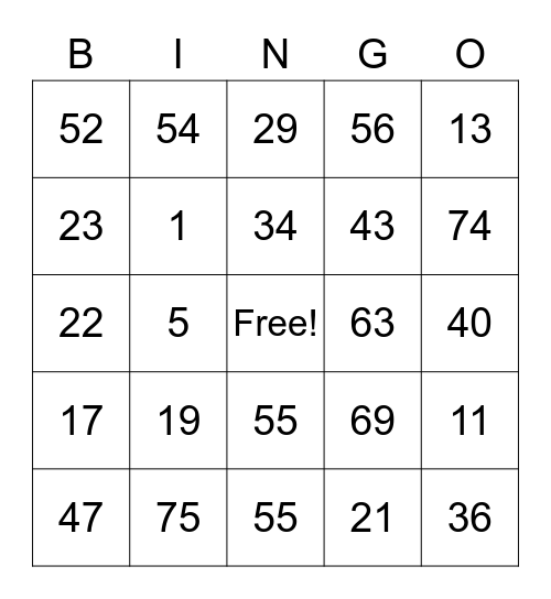 Mrs. Broz Bingo Card