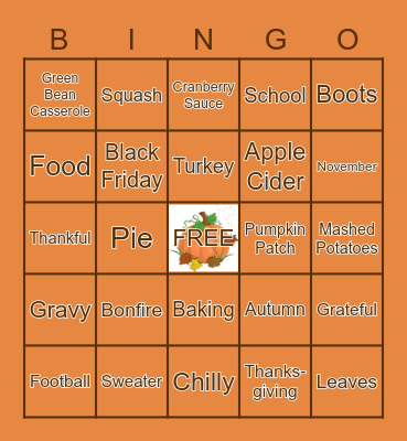 FALL Bingo Card