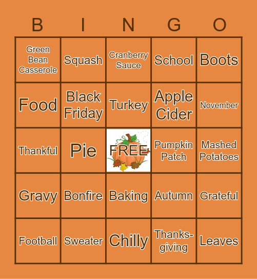 FALL Bingo Card